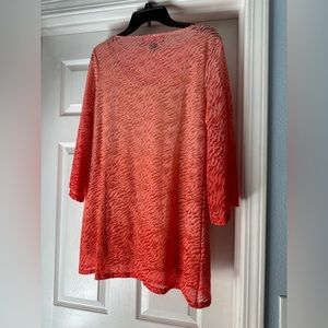 Stunning coral NWT lace overlay blouse